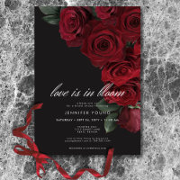 Elegant Moody Blood Roses Love is in Bloom Shower