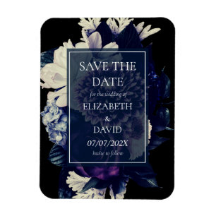 Elegant Moody Dark Floral Wedding  Magnet