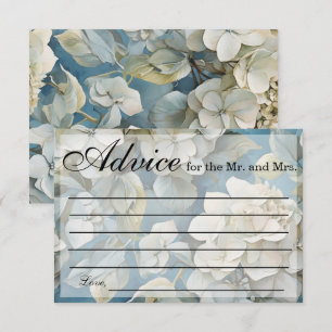 Elegant moody dusty blue watercolor florals card