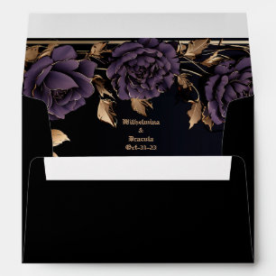 Elegant Moody Gothic Purple & Black RSVP Envelope