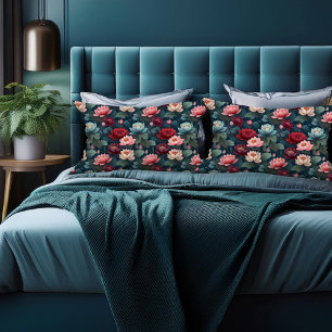 Elegant Moody Modern Lotus Flower Pattern Pillowcase