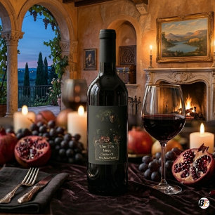 Elegant Moody Still Life Wedding Table Number Wine Label