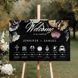 Elegant Moody Twilight Muted Floral Order Events Poster