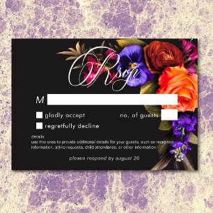 Elegant Moody Vibrant Sunset Floral No Dinner RSVP