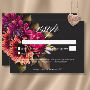 Elegant Moody Vibrant Sunset Floral No Dinner RSVP Card