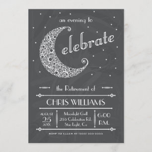Elegant Moon Celebration - Chalkboard Invitation