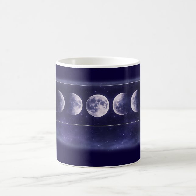 Elegant Moon Phases Galaxy Pattern Coffee Mug (Center)