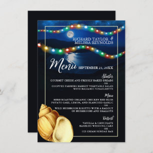 Elegant Moonlit Beach Wedding Menu