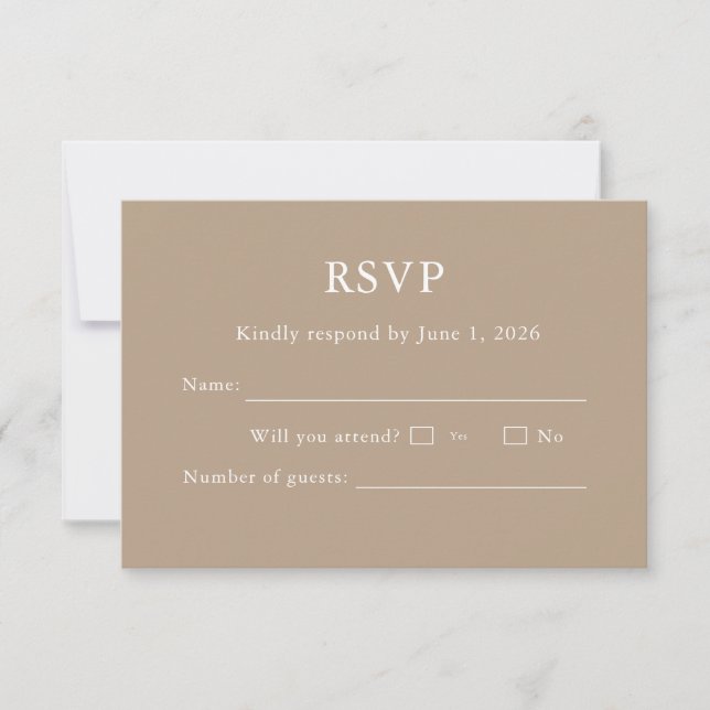 Elegant morden script classic RSVP Card Editable  (Front)