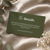Elegant morden Wedding Details Enclosure Cards