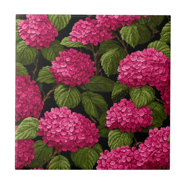 Elegant Moroccan Hydrangeas  Tiles  For Living Spa (Front)