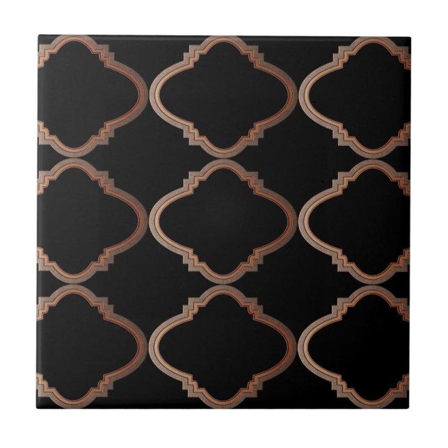Elegant Moroccan Pattern Ceramic Tile (Front)