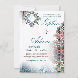 Elegant Moroccan Tile Wedding Invitation