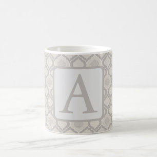 Elegant Moroccan Trellis Pattern in Neutral Tones Coffee Mug