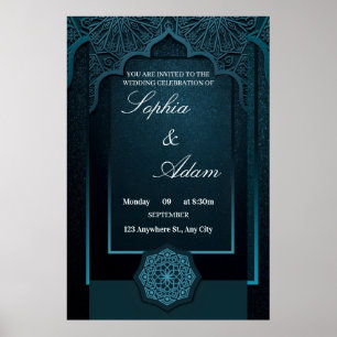 Elegant Moroccan Wedding Invitation Poster