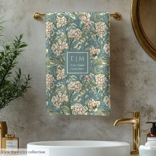 Elegant Morris Inspired Pimpernel Floral Pastel Bath Towel Set