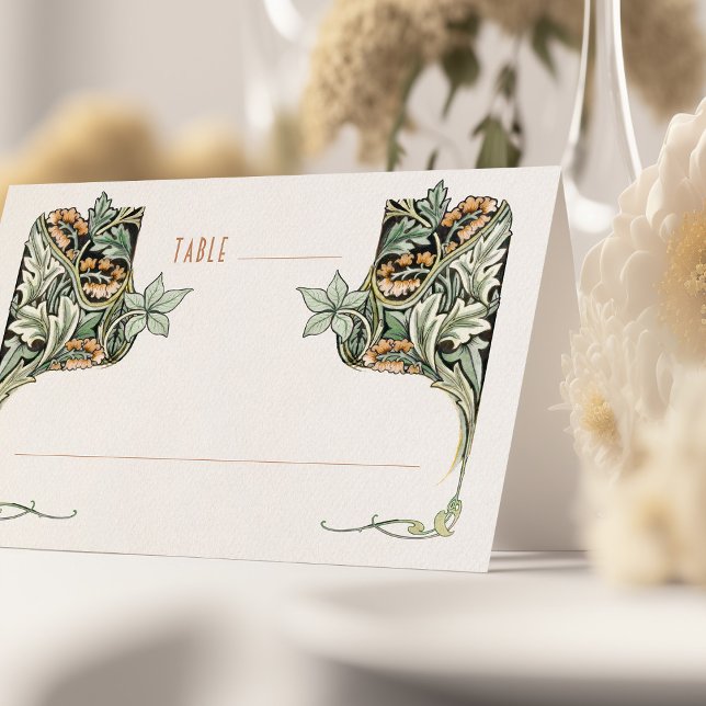 Elegant Morris-Inspired Wedding Table Cards (Creator Uploaded)