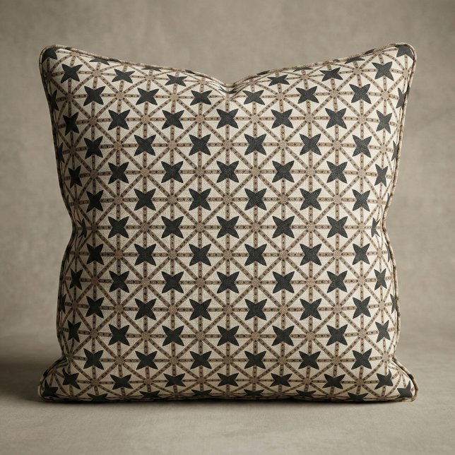 Elegant Mosaic Black & Beige Geometric Pattern Fabric (Creator Uploaded)