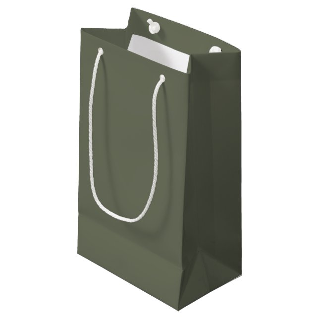 Elegant Moss Green Custom Gift Bag (Front Angled)