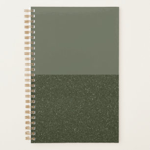 Elegant Moss Green Custom Planner with Textured