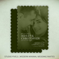 Elegant Moss Green Duotone Photo Wedding
