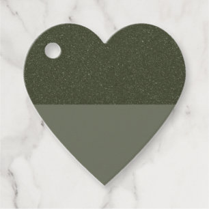 Elegant Moss Green Heart Favour Tag – Customisable