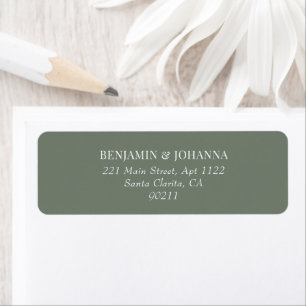 Elegant Moss Green Wedding Return Address Label