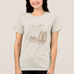 Elegant Mother and Baby Shoes "Gentle Steps" Illus Tri-Blend Shirt