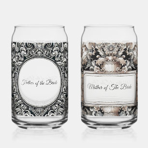 Elegant Mother   Father of the Bride Personalised  Can Glass