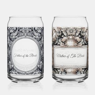 Elegant Mother Father of the Bride Personalised Can Glass