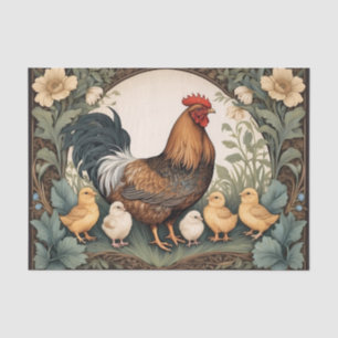 Elegant Mother Hen With Chicks  Tissue Paper