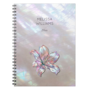 Elegant Mother-of-Pearl Lily Notebook