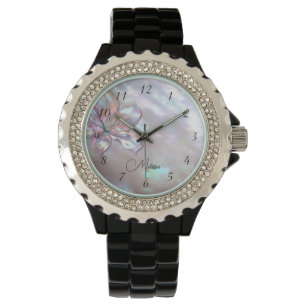 Elegant Mother-of-Pearl Lily Watch