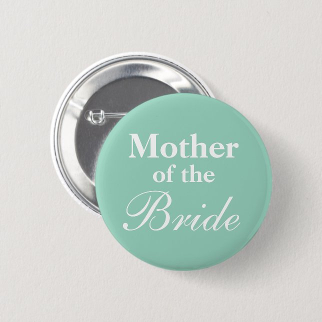 Elegant Mother of the bride teal blue button (Front & Back)