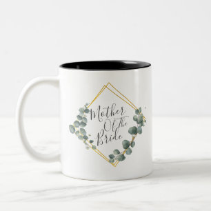 Elegant Mother of the Bride Watercolor Eucalyptus Two-Tone Coffee Mug