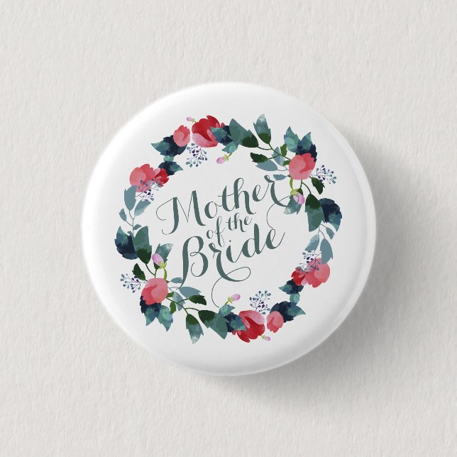 Elegant Mother of the Bride Wedding | Pin Button (Front)