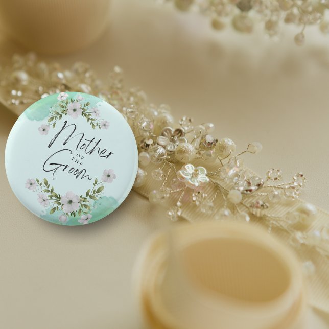 Elegant Mother of the Groom Bridal Shower 3 Cm Round Badge (Creator Uploaded)