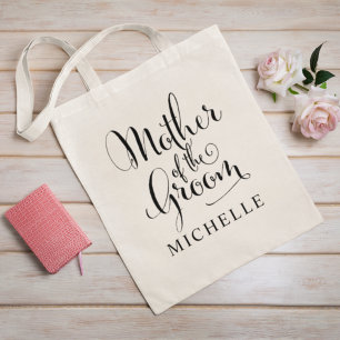 Elegant Mother of the Groom Calligraphy Tote Bag