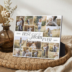 Elegant Mothers Day Best Mum Ever Photo Collage Plaque