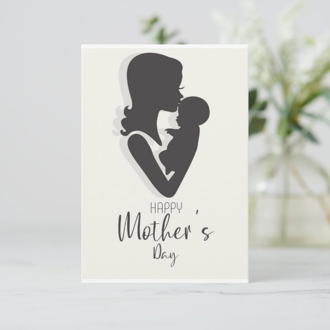 Elegant mother's day card with letter in the back. (Standing Front)