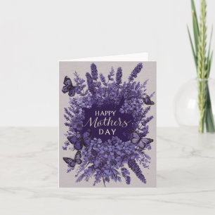 Elegant Mother's Day Card with Purple Lavender