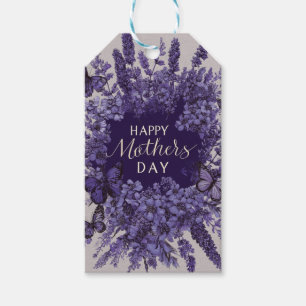 Elegant Mother's Day Card with Purple Lavender Gift Tags