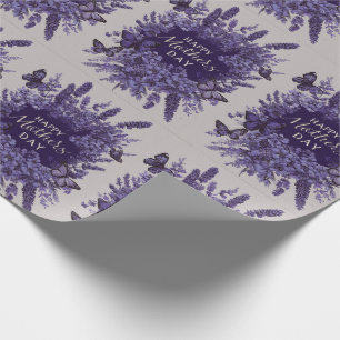 Elegant Mother's Day Card with Purple Lavender Wrapping Paper