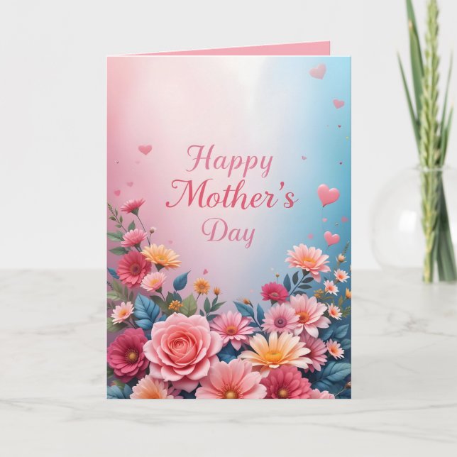 Elegant Mother's Day Flora with Heartfelt Flowers Thank You Card (Front)