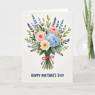 Elegant Mothers Day Floral Bow Card
