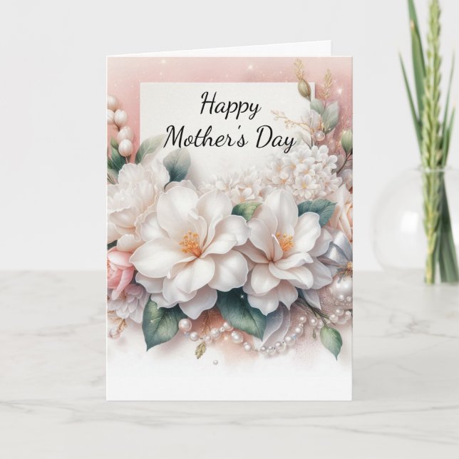 Elegant Mother's Day Floral Holiday Card (Front)