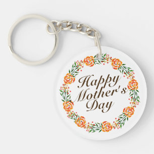 Elegant Mother's Day Floral Wreath   Keychain