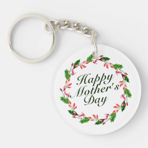 Elegant Mother's Day Floral Wreath   Keychain