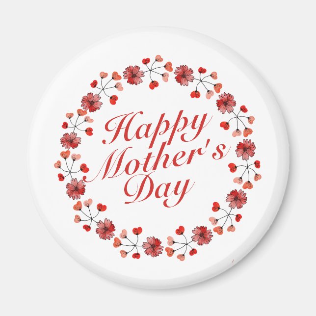Elegant Mother's Day Floral Wreath | Magnet (Front)
