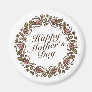 Elegant Mother's Day Floral Wreath   Magnet